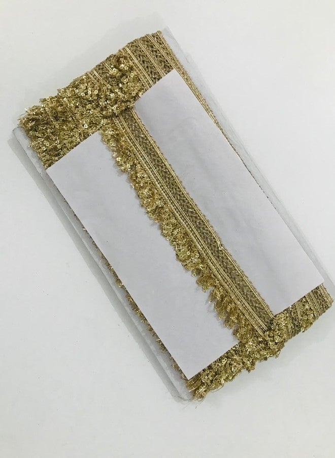 ANIDA Saree Border Golden lace Traditional Indian Lace Trim Silver lace Decorative Metallic Sequin Trim, Dupatta, Kurti, Dress, lehgha KIREN LACE, DIY etc 9 Meter Packing Colour (PAL Mate) - Image 1